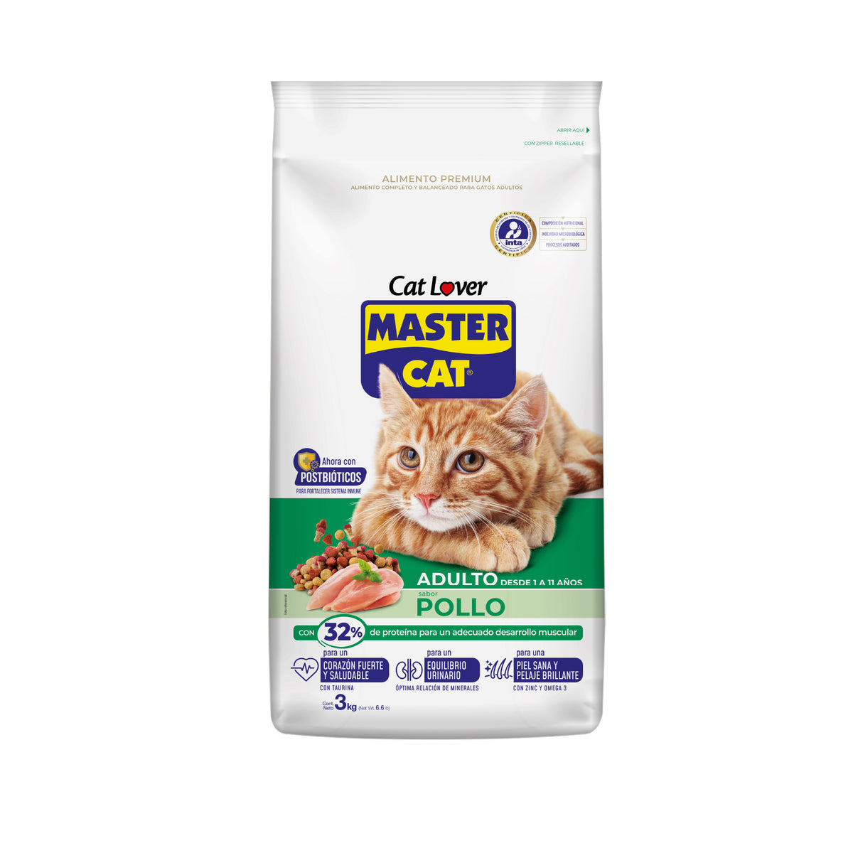Master Cat Adulto Sabor Pollo 3 Kg