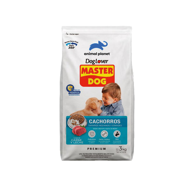 MASTER DOG CACHORRO SABOR CARNE Y LECHE 3KG