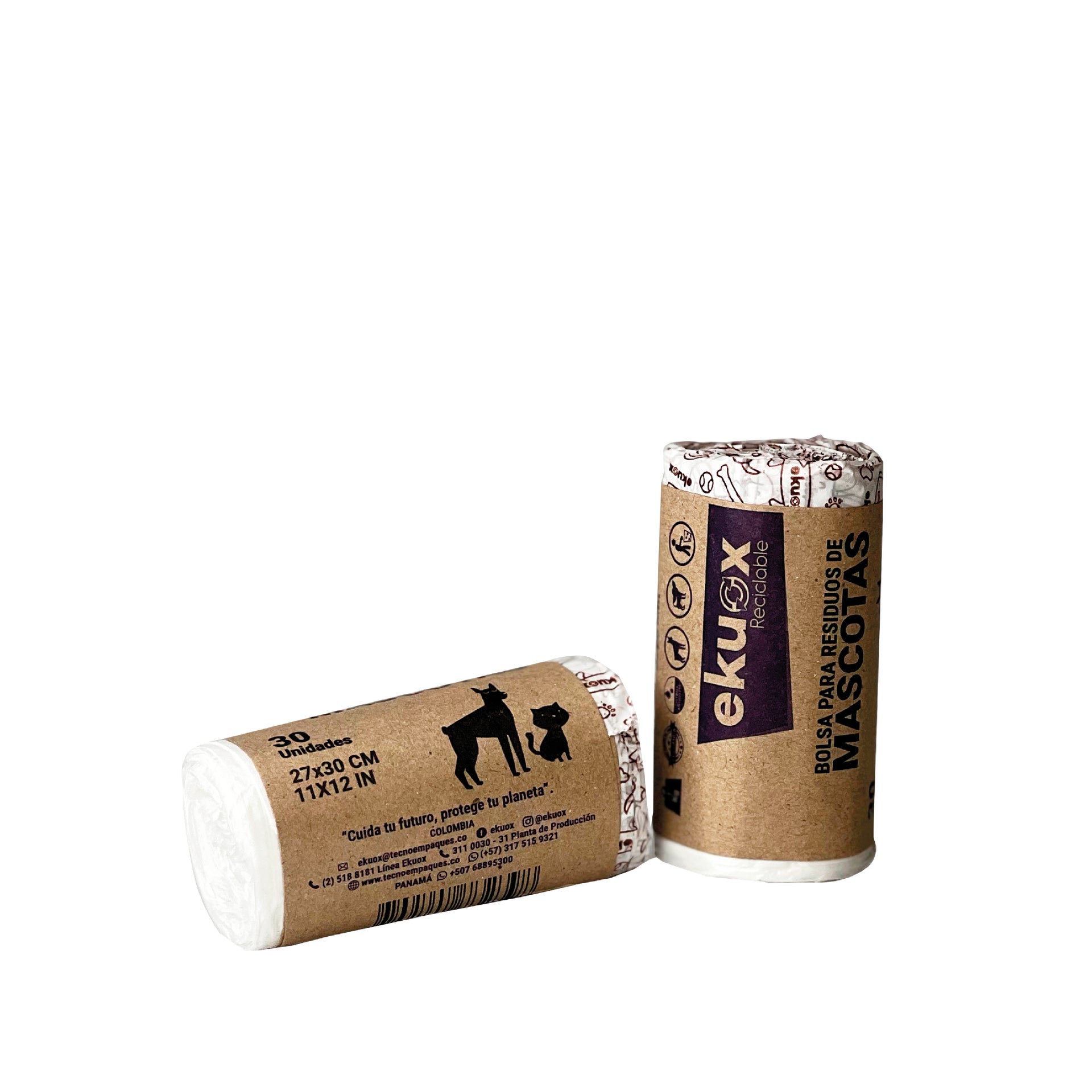 EKUOX ROLLOS BOLSAS PARA DESECHOS DE MASCOTAS